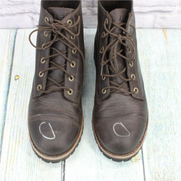 LL Bean Brown Leather Cap Toe Vibram Sole Casual Ankle Boots Size 11.5 Wide - Picture 5 of 9